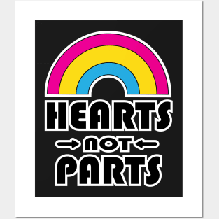 Hearts Not Parts Pansexual Pride Posters and Art